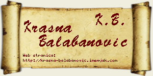 Krasna Balabanović vizit kartica